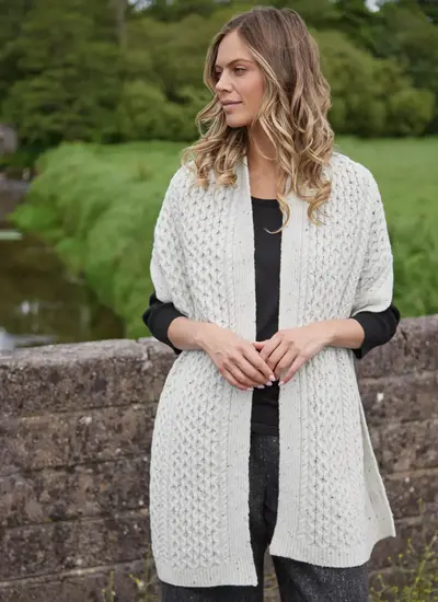 Cashmere/Wool Donegal Aran Blanket Scarf 